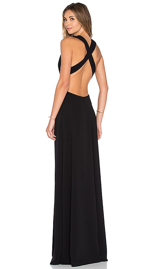 JILL JILL STUART Deep V Gown in Black | REVOLVE