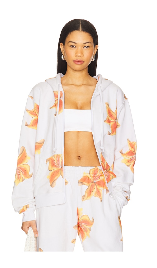 Zip-up Hoodie in White. - size XL/1X (also in L, M, S, XS)