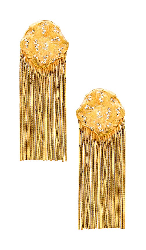 Joanna Laura Constantine Pave Waves Earrings In Metallic Gold
