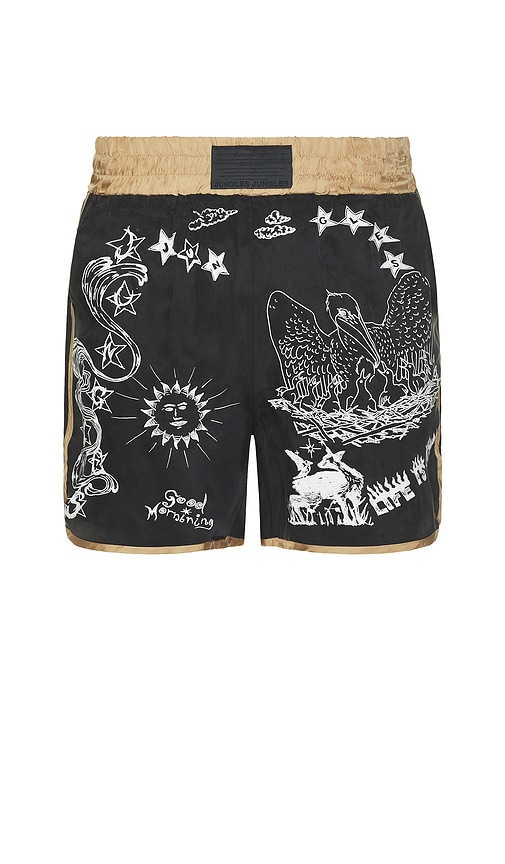 Scribbles Boxing Shorts in Black. - size S (also in L, M, XL/1X)