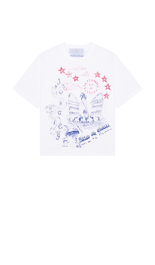 Scribbles Tee in White. - size S (also in L, M, XL/1X)