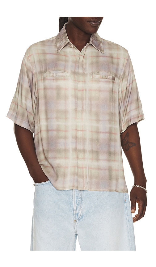 Jungles Airbrush Plaid Button Up Shirt
