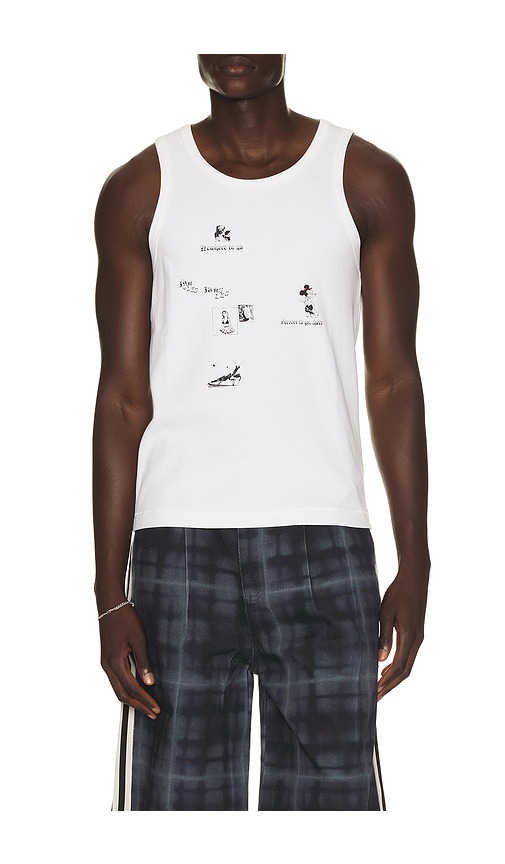 Jungles No Where To Go Tank Tops in White. - size L (also in M, S, XL/1X)
