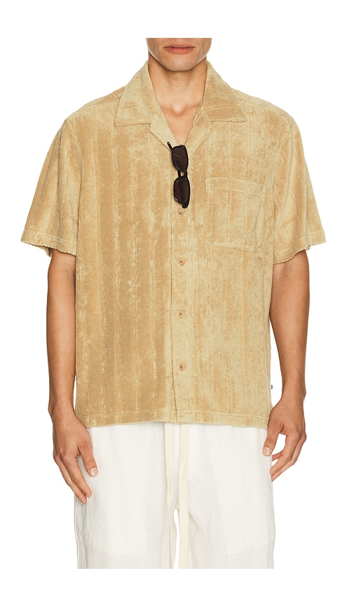 J. Lindeberg Ted Stripe Terry Shirt In 海带