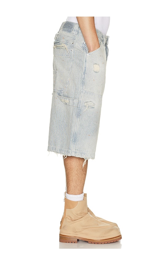 Jaded London Distressed Pinstripe Carpenter Jorts | Thumbnail 2
