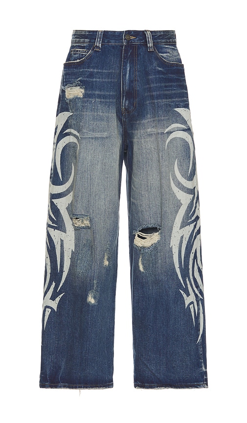 Shop Jaded London Blade Xl Colossus Jeans In Blue