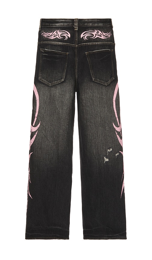 Shop Jaded London Pink Blade Xl Colossus Jeans In Black