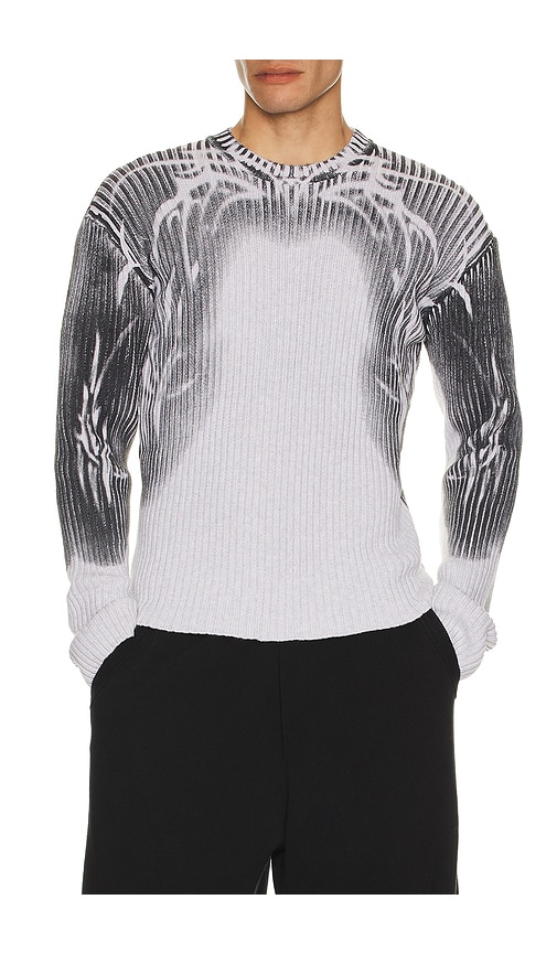 Jaded London Tattoo Spray Knit Sweater in Grey | REVOLVE