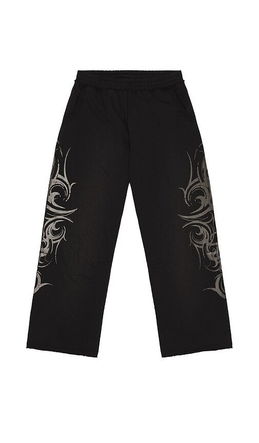 Jaded London Tattoo Monster Jogger in Washed Black