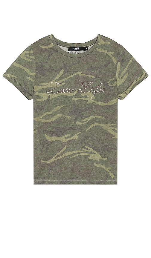 Jaded London Low Life Camo T-shirt In Army
