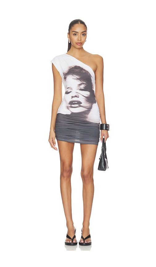 One Shoulder Graphic Dress