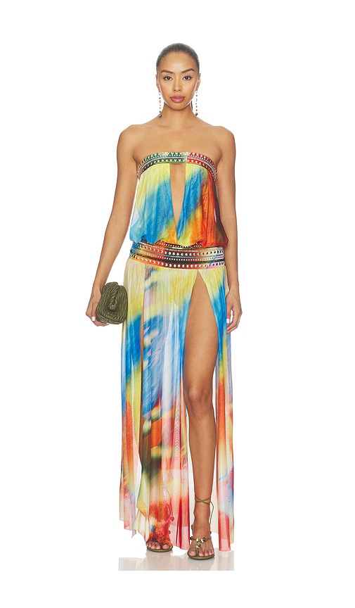 Jewel Band Double Split Maxi Dress