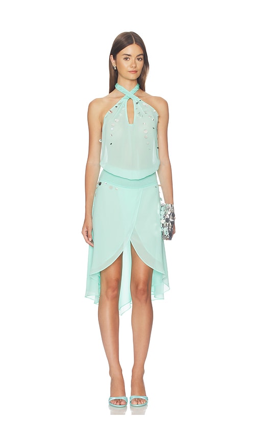 Mirror Sequin Draped Dress