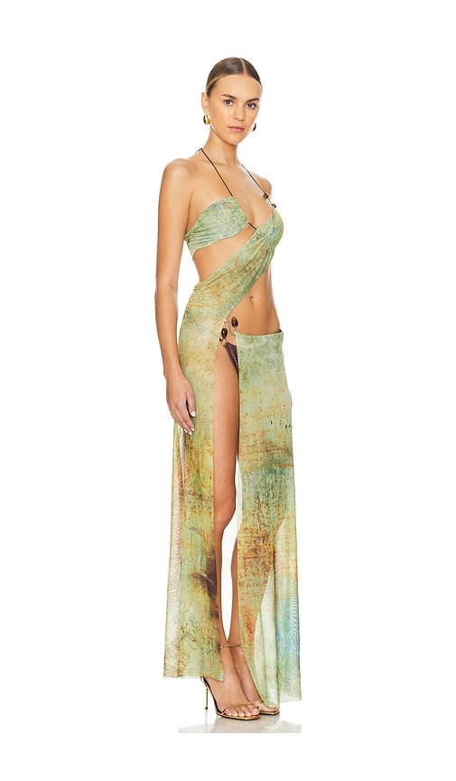 Shop Jaded London Draped Maxi Dress In Blur Print