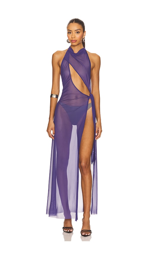 Halter Mesh Maxi Dress