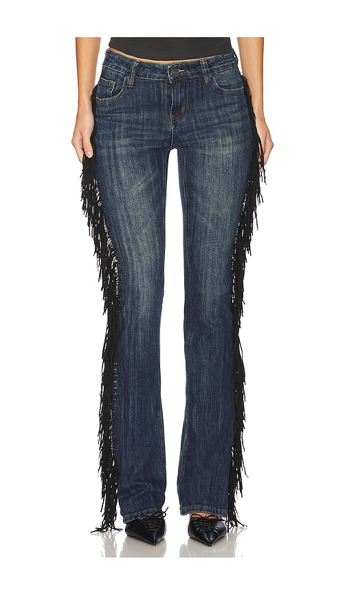 Jaded London Fringe Cooper Jean In 다크 워싱