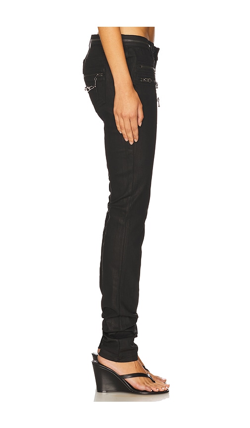 Jaded London Coated Zip Skinny Jean In Black