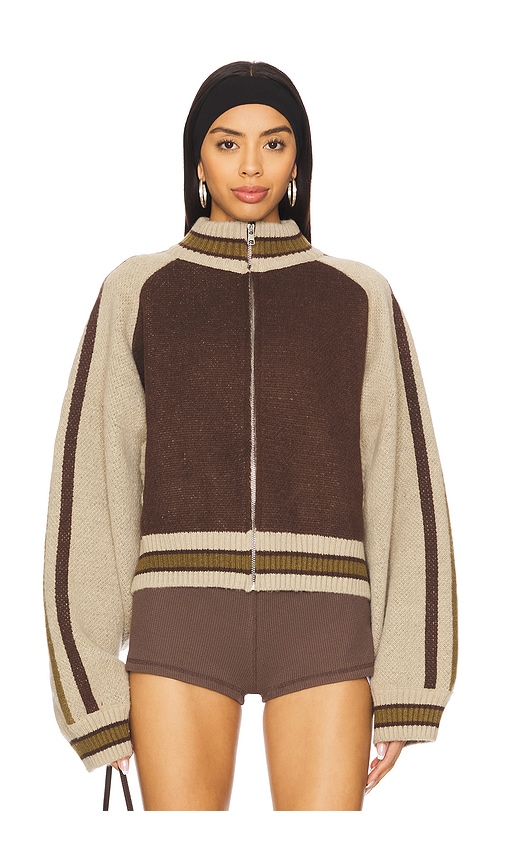 Jaded London Knitted Bomber In 棕色