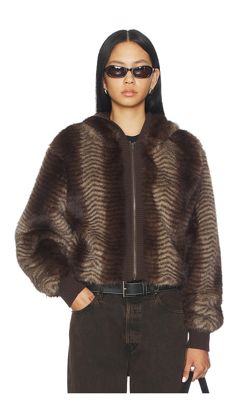 Jaded London Bear Faux Fur Jacket In Brown