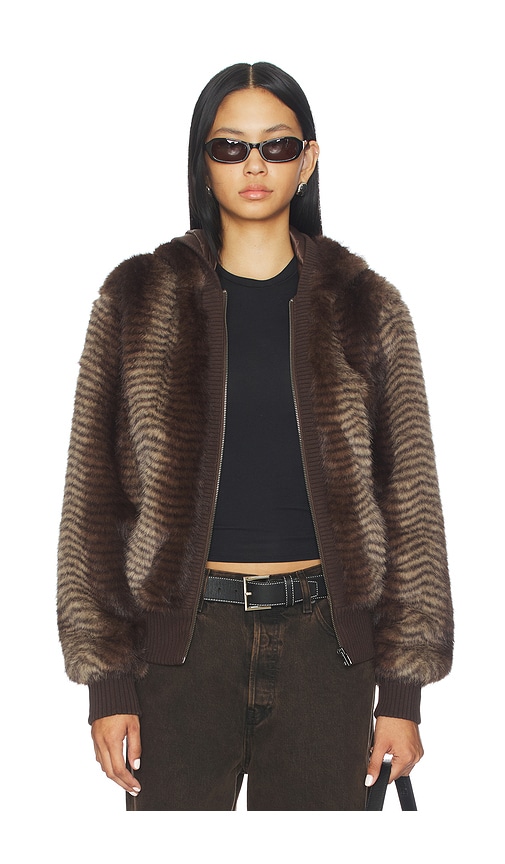 Jaded London Bear Faux Fur Jacket In Brown