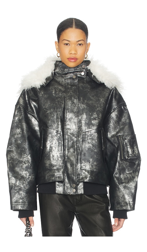 Xl Faux Fur Collar Bomber Jacket