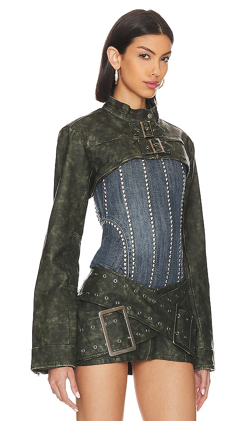Shop Jaded London Assassin Ultra Cropped Jacket In Army
