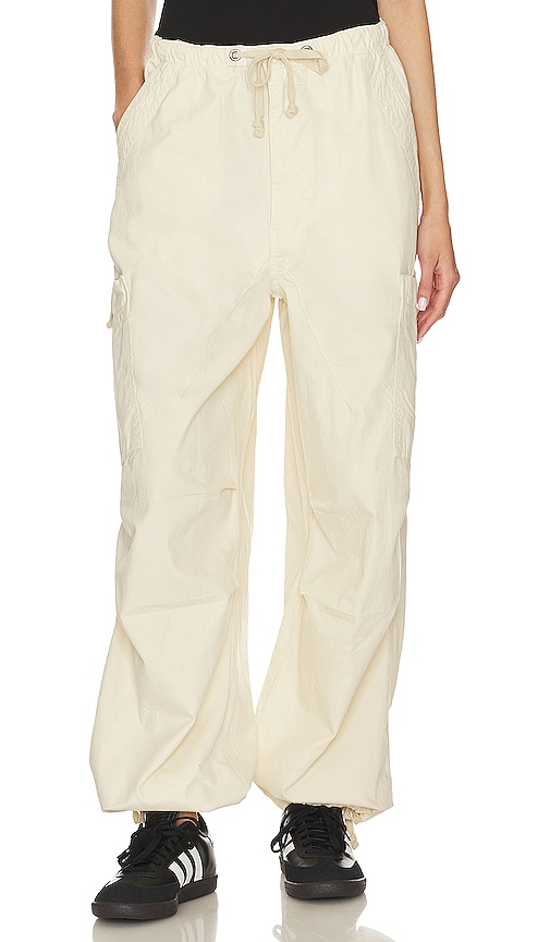 Jaded London Parachute Cargo Pants in Ecru