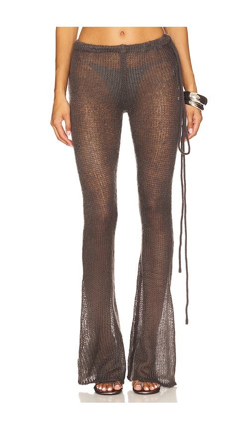 Leila Knit Trouser in Grey. - size XXS (also in L, M, S, XL, XS)