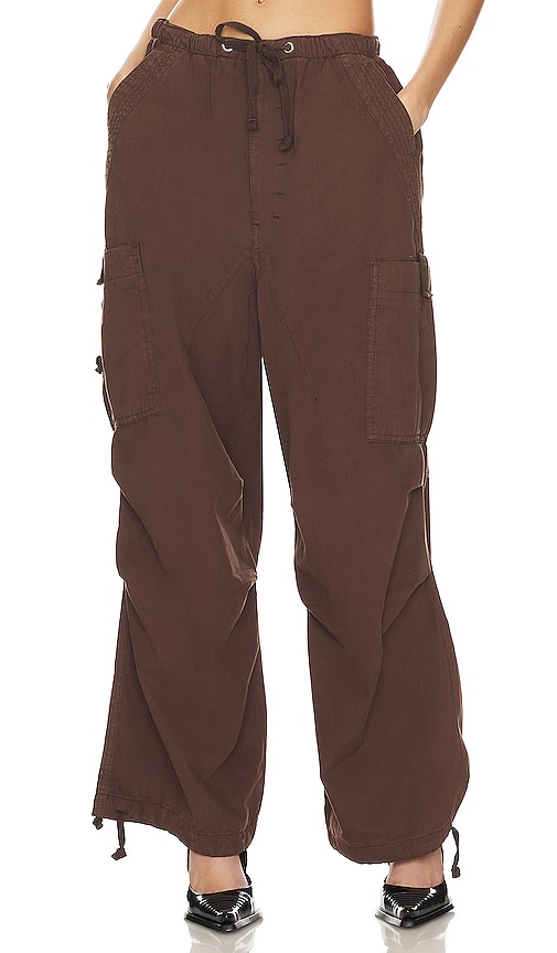 Jaded London Parachute Cargo Trousers In Brown