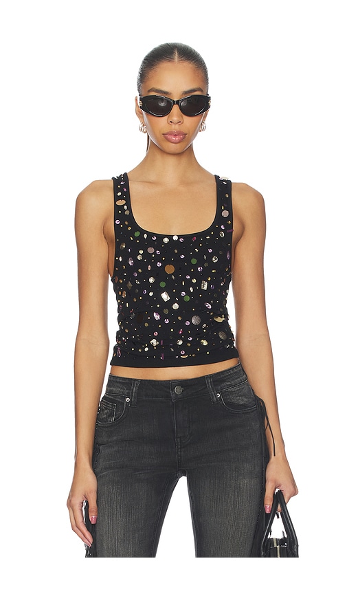 Tank Top With Sequins And Beading