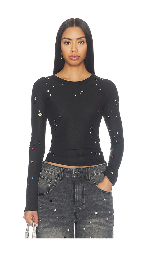 Sheer Stud Mist Top