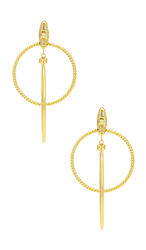 Jackie Mack Saturn Earrings In Metallic Gold
