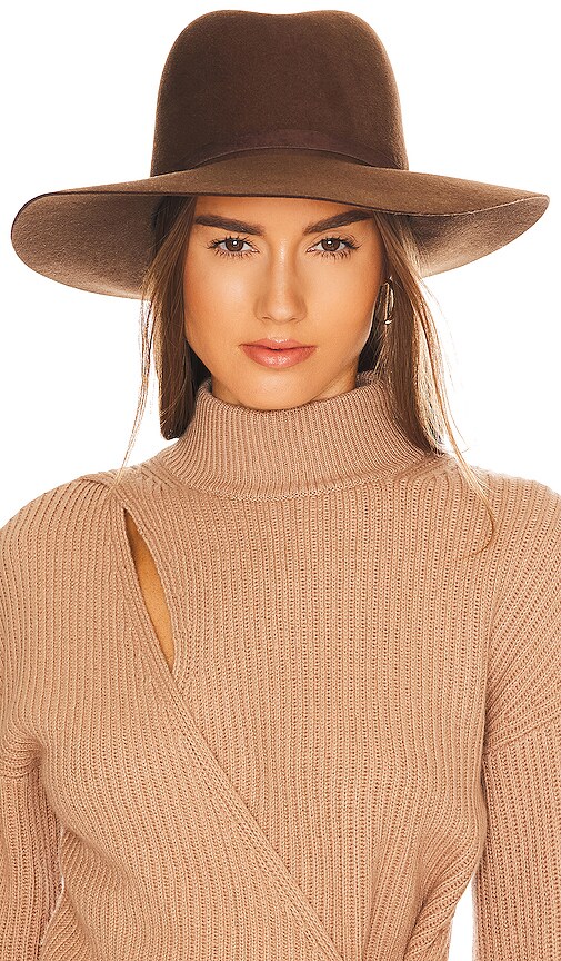 NEW JANESSA LEONE women\'s drew wool hat in chestnut Janessa Leone Women main image 3