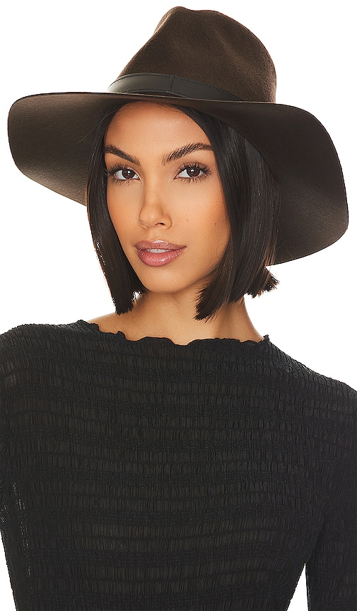 Janessa Leone Raleigh Hat Raleigh Wool Hat in Dark Brown – Serafina main image 2