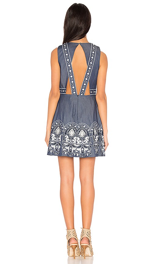joa embroidered fit and flare dress
