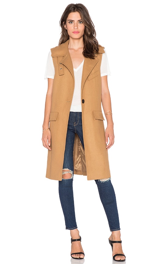 Sleeveless One Button Coat