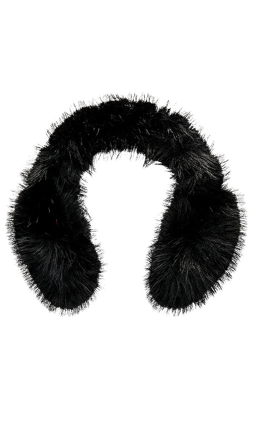 Shop Jocelyn Faux Long Hair Fur Earmuffs In Black