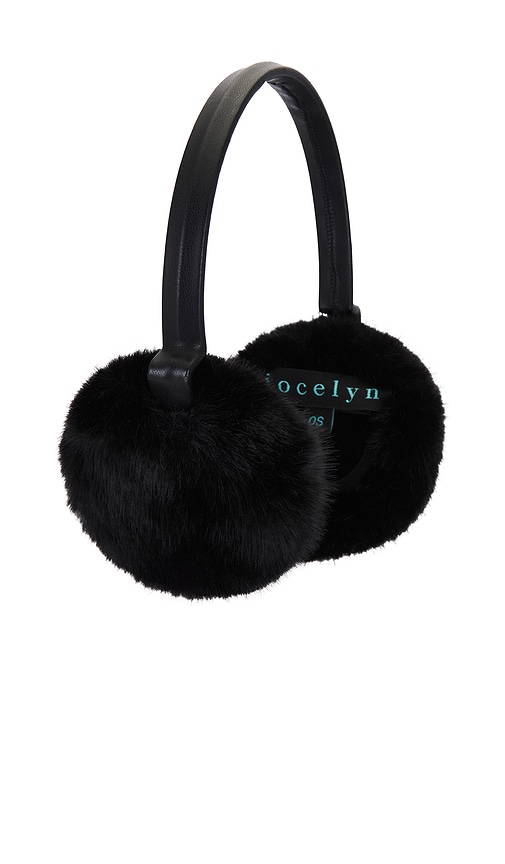  Jocelyn Ohrenschützer Faux Mink & Leather In Black. 