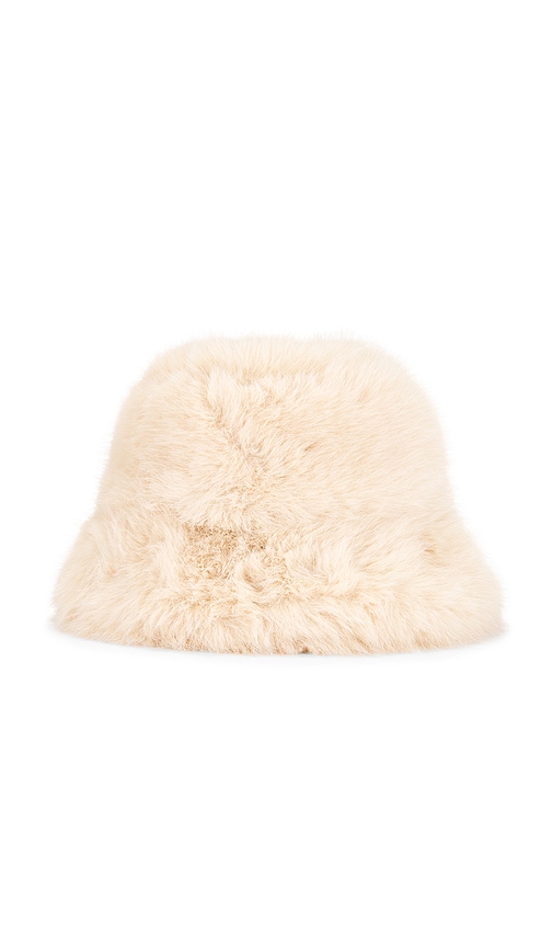 Jocelyn Oversized Faux Fur Bucket Hat In Neutral
