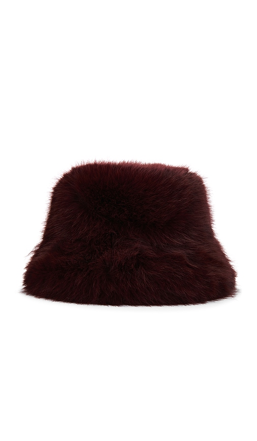 Jocelyn Oversized Faux Fur Bucket Hat In Brown