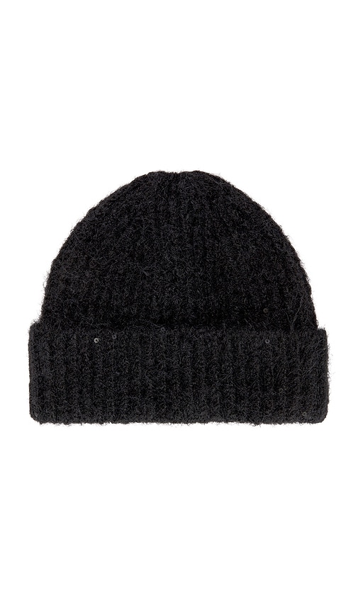 Jocelyn Rib Knit Cuffed Hat In Black