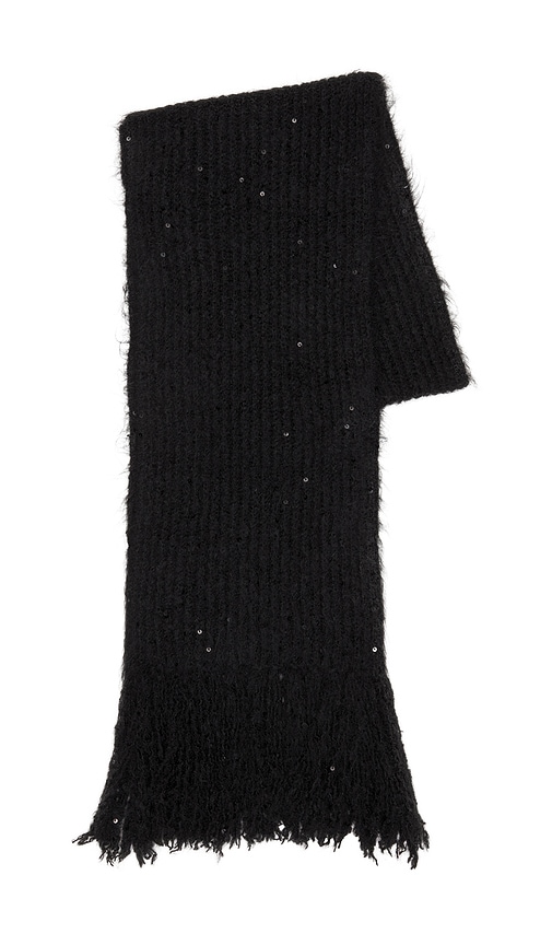 Jocelyn Rib Knit Scarf In Black