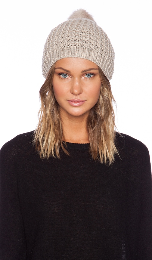 beanie marc fur jacobs pom pom Pom Nolan Fur  REVOLVE Beige Beanie Pom jocelyn in Rabbit