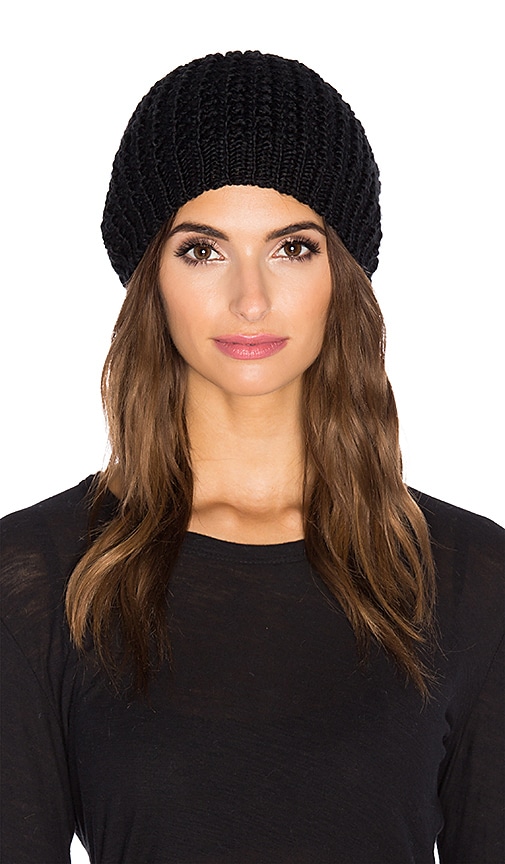 Rabbit Fur Pom Beanie