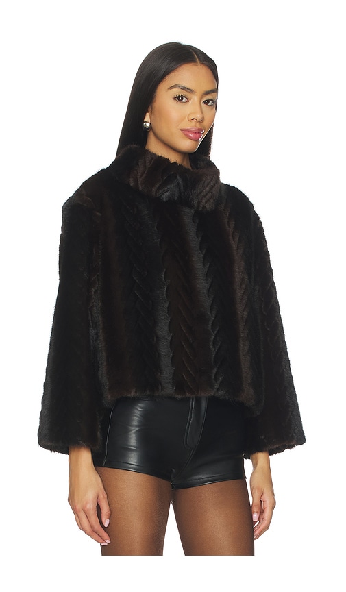 Jocelyn Faux Mink Pullover Sweatshirt In Black