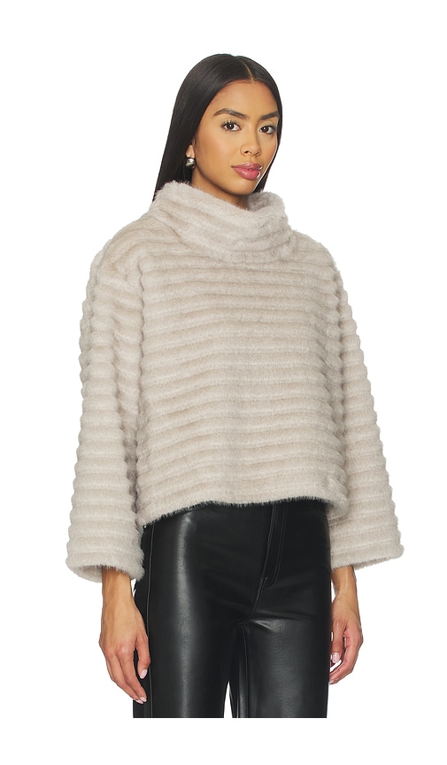 Jocelyn Faux Mink Pullover Sweatshirt In Gray