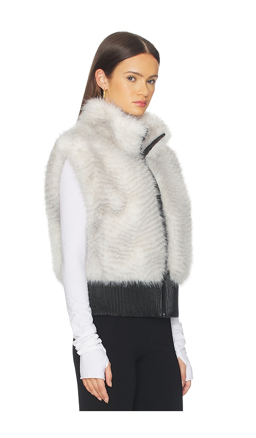 Jocelyn Faux Fox Vest In White