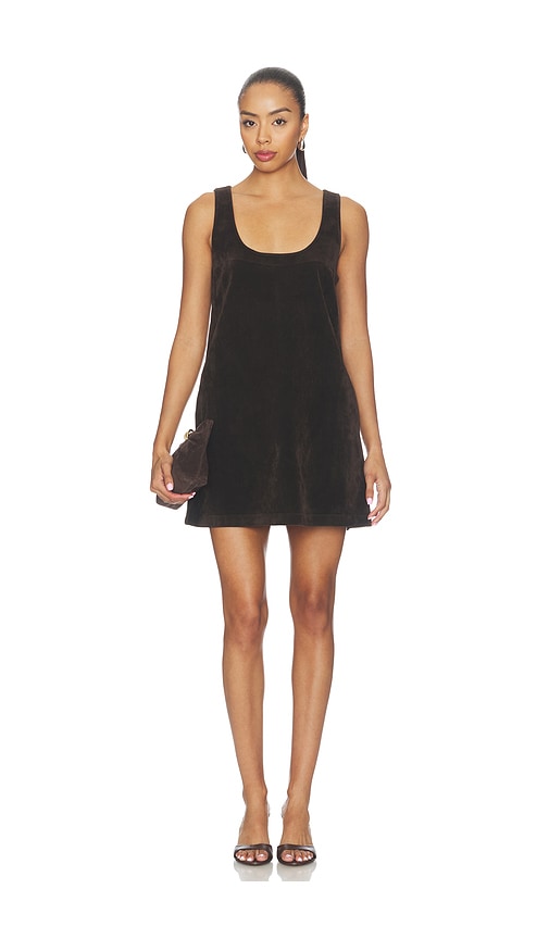 The Scoop Neck Faux Suede Mini Dress