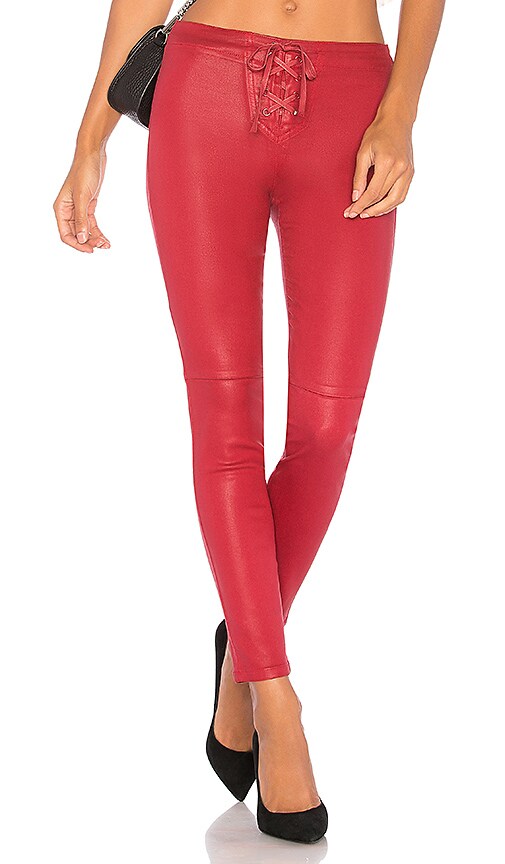 Joe's Jeans Lace Up Front Jean in Red Coated