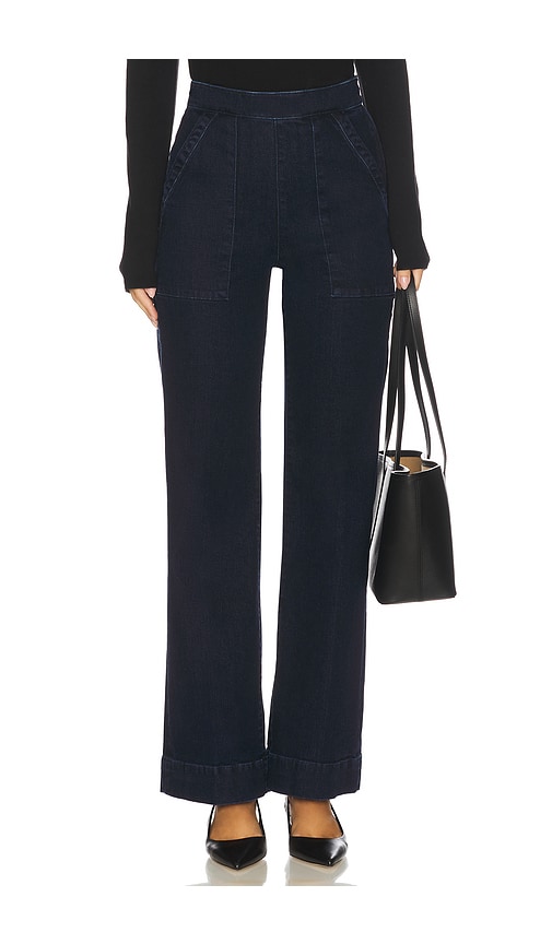 Joe's Jeans Side Zip Wide Leg Jeans In Blue